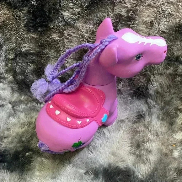 Vintage Little Pony Large Sized Purple W/ pink saddle 12" - Picture 13 of 16